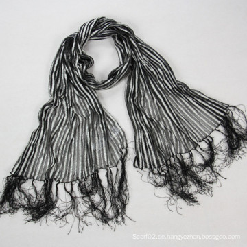 Neuer Sommer-Art-Moslem Hijab Nylon europäischer Streifen-Schal